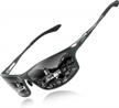 black blue polarized sunglasses for men: al-mg metal frame for sport and driving, uv protection by bircen logo