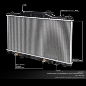 img 3 attached to 🧲 OEM-RA-2412 1-Row Aluminum Core Radiator, 27-3/16&#34; W X 13-3/4&#34; H X 5/8&#34; D, 1-1/2&#34; Inlet, 1-1/2&#34; Outlet, Compatible with 02-06 Acura RSX 2.0L AT