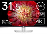 💻 dell s3221qs ultra thin 4k display with displayport certification, flicker-free technology, tilt adjustment, anti-glare screen, and high dynamic range logo