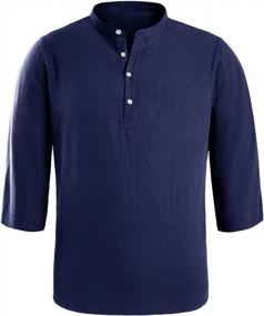 img 2 attached to 👕 Lightweight Men's Clothing - Henley Sleeve T Shirts for Comfort and Style