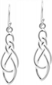 img 4 attached to Celtic Knot Infinity Loop Drop Earrings - Sterling Silver Dangle Earrings For Women