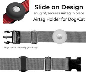 img 2 attached to 🐶 Secure and Stylish Silicone Airtag Dog Collar Holder for Apple Airtags – Anti-Lost Pet Accessories (Black)