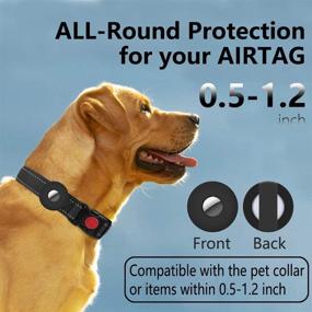 img 3 attached to 🐶 Secure and Stylish Silicone Airtag Dog Collar Holder for Apple Airtags – Anti-Lost Pet Accessories (Black)