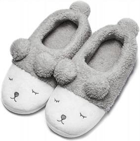 img 4 attached to GaraTia Warm Indoor Slippers For Women Fleece Plush Bedroom Winter Boots White Low Top