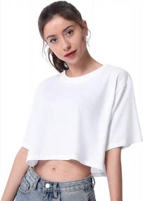 img 2 attached to 👚 Xelky Womens Crop Casual Tops Tshirt: Loose Fit Cotton Workout Tees for Yoga and Running (4 Pack)