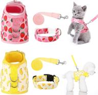 🍌 small size cat harness and leash set - escape proof pet vest for outdoor training and walking - strawberry & banana design logo