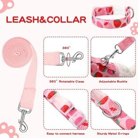 img 2 attached to 🍌 Small Size Cat Harness and Leash Set - Escape Proof Pet Vest for Outdoor Training and Walking - Strawberry & Banana Design