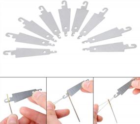 img 1 attached to Set Of 20 Curved Needle Threaders For Effortlessly Threading Embroidery And Beading Needles And Basting & Tying Quilts With Steel Material