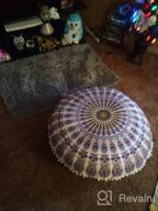 img 1 attached to Shubhlaxmifashion 32" Purple Mandala Floor Pillow Cushion Seating Throw Cover Hippie Decorative Bohemian Ottoman Poufs, Pom Pom Pillow Cases,Boho Indian review by Sandra Ford