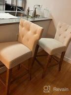 img 1 attached to NOBPEINT 25 Inch Fabric Upholstered Barstool Solid Wood Legs, Beige(Set Of 2) review by Kyle Earley