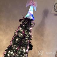 img 1 attached to Christmas Fiber Optic Tree Topper,HOHOTIME Angel Christmas Tree Topper Ornament With 8 Lighted Modes,LED Angel Tree Topper With Fiber Optic Wings For Christmas Tree Decorations - White review by Laura Evans