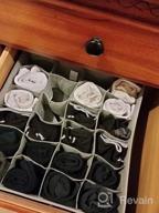 img 1 attached to Joyoldelf Sock Drawer Organizer Divider 2 Packs Underwear Organizer, 24 Cell Collapsible Closet Cabinet Organizer Underwear Storage Boxes For Storing Socks, Bra, Handkerchiefs, Ties, Belts (Blended) review by Rip Twin