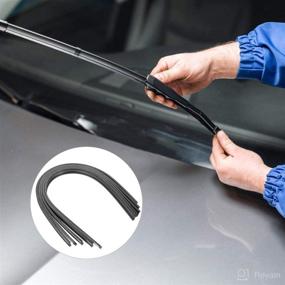 img 3 attached to 💦 Garneck Silicone Wiper Blade Refills - 5 Pairs of Windshield Wiper Blades for Silicone Frameless Frame, 6mm Replacement Rubber Strips