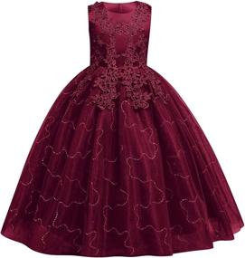 img 4 attached to Bridesmaid Princess Festival Carnival Sundress Girls' Clothing ~ Dresses