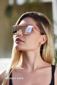 img 3 attached to Trendy Futuristic FEISEDY Oversized Square Visor Sunglasses For Women And Men - UV400 Protection B2470
