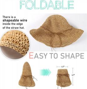img 2 attached to Stay Protected In Style: Women'S UPF 50+ Foldable Straw Sun Hat With Wide Brim For Summer Beach Days