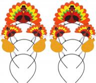 thanksgiving turkey headband party boppers - set of 6 festive decorations for head accessories logo
