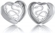 2 pcs teardrop double flared ear plugs tunnels gauges for women - stainless steel lightweight body piercing jewelry logo