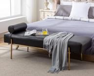 guyou 55 "черная кожаная мягкая скамья с золотыми ножками - стильная мебель для спальни, прихожей и гостиной логотип