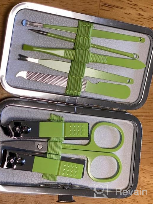 img 1 attached to Manicure Set, Women Grooming Kit, Pedicure Kit, Nail Clippers, Professional Grooming Kit, Nail Tools Gift 8 In 1 With Luxurious Travel Case For Men And Women Gifts Friends Parents(Rainbow) review by Heather Smith