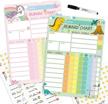 magnetic dry erase chore chart for two kids with 52 tasks, 126 stars and dinosaur & unicorn magnetic reward behavior chart logo
