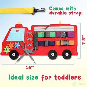 img 2 attached to 🚒 Firetruck Busy Board for Toddlers: Preschool Educational Toy to Enhance Motor Skills and Learning Abilities, Perfect for Ages 1-3 or 2-4, Travel-Friendly Montessori Activity Game