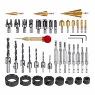34 pcs woodworking countersink drill bits & 8 pcs drill stop bit collar set by rocaris - 42 pack woodworking chamfer drilling tool logo
