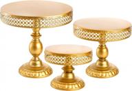 очаруйте своих гостей элегантной золотой антикварной металлической подставкой suwimut из 3 предметов для свадеб и дней рождения логотип