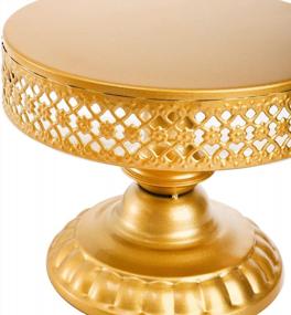 img 1 attached to Очаруйте своих гостей элегантной золотой антикварной металлической подставкой Suwimut из 3 предметов для свадеб и дней рождения