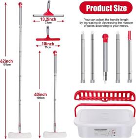 img 3 attached to 🧽 ZNM Window Squeegee Cleaner: Ultimate Cleaning Kit with Extension Pole and Microfiber Scrubber