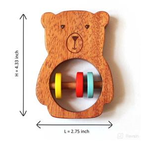 img 1 attached to 🐻 Shumee Handmade Wooden Bear Rattle: Natural Teething Toy for Babies, Animal Shaped Baby Rattle - Ages 6mo+!