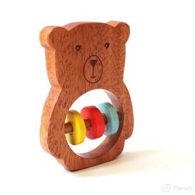 img 3 attached to 🐻 Shumee Handmade Wooden Bear Rattle: Natural Teething Toy for Babies, Animal Shaped Baby Rattle - Ages 6mo+!