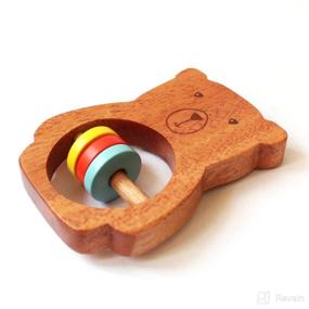 img 2 attached to 🐻 Shumee Handmade Wooden Bear Rattle: Natural Teething Toy for Babies, Animal Shaped Baby Rattle - Ages 6mo+!