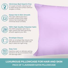 img 1 attached to Lavender Satin King Pillowcase For Hair And Face By Spasilk - Silk Pillow Cover For Improved Skin And Hair Health