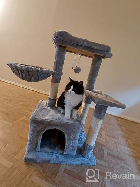 img 1 attached to Deluxe Cat Tree Condo With Scratching Post, Plush Perch And Cozy Basket - Perfect For Your Kitten'S Comfort And Playtime! review by Jason Rodman