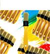 panclub chip paint brushes for walls (1 inch, 40 pack) - 100% plastic bristles, no shedding - ideal for painting, glues, stains and single material projects logo