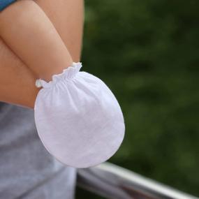 img 2 attached to Soft And Safe: RATIVE Cotton Mittens For Newborns, Preventing Scratches For Boys And Girls 0-6 Months