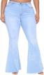 plus size elastic waist flared jean pants for women - hannahzone ripped bell bottom jeans in 5xl logo