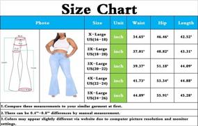 img 1 attached to Расклешенные джинсовые брюки больших размеров с эластичной резинкой на талии для женщин - HannahZone Рваные расклешенные джинсы размера 5XL