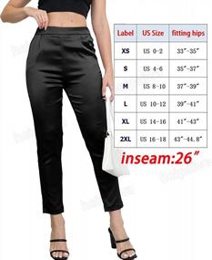 img 1 attached to Women'S Satin Pleated High Waist Casual Dress Pants With Pockets