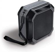 take your tunes anywhere with isound dura squared portable wireless speaker - water resistant and 30 ft range - black logo