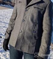 картинка 1 прикреплена к отзыву Men'S Quilted Lined Pea Coat With Layered Collar And Single Breasted Design In Wool Blend By Chouyatou от John Roby