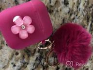 img 1 attached to AirPods 3 Case Cover 2021 Version Soft Silicone Fur Ball Keychain Women Shockproof Protective Visible Front LED Light Pink review by Joshua Mccall