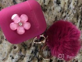 img 5 attached to AirPods 3 Case Cover 2021 Version Soft Silicone Fur Ball Keychain Women Shockproof Protective Visible Front LED Light Pink