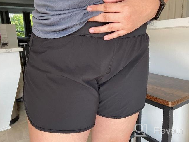 img 1 attached to High Waisted Women'S Running Shorts With Quick-Dry And Zipper Pocket - Lightweight Athletic Workout Shorts review by Richard Kuntz