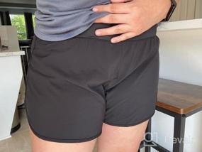 img 7 attached to Женские беговые шорты с высокой талией, быстросохнущим и карманом на молнии - легкие спортивные шорты для тренировок