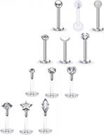 jenxnjsjo flat back earrings and piercing jewelry for women - perfect for tragus, cartilage, helix, medusa, labret & monroe piercings logo