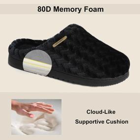 img 1 attached to Cozy Coral Fleece Memory Foam Slippers For Women - Flannel House Shoes With Slip-On Design For Indoor And Outdoor Comfort