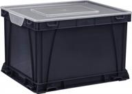 storex storage and filing cube - 17.25 x 10.5 x 14.25 inches, black/clear (62005a03c) logo