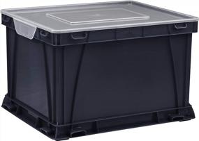 img 3 attached to Storex Storage And Filing Cube - 17.25 X 10.5 X 14.25 Inches, Black/Clear (62005A03C)
